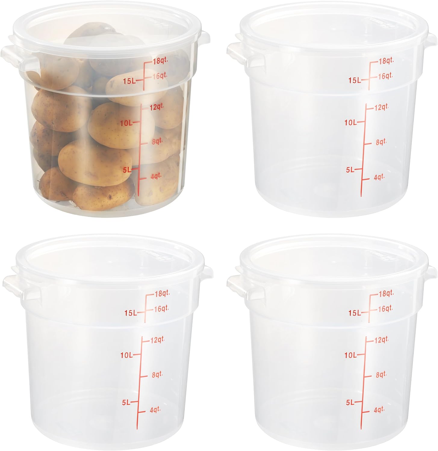 Food Storage 4 Quart - 18 Quart Round Food Storage Container