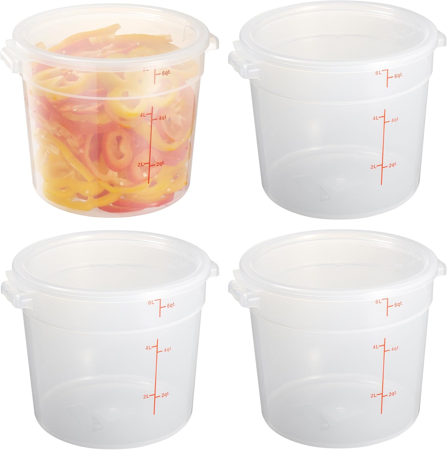 Food Storage 4 Quart - 6 Quart Translucent Food Storage Container