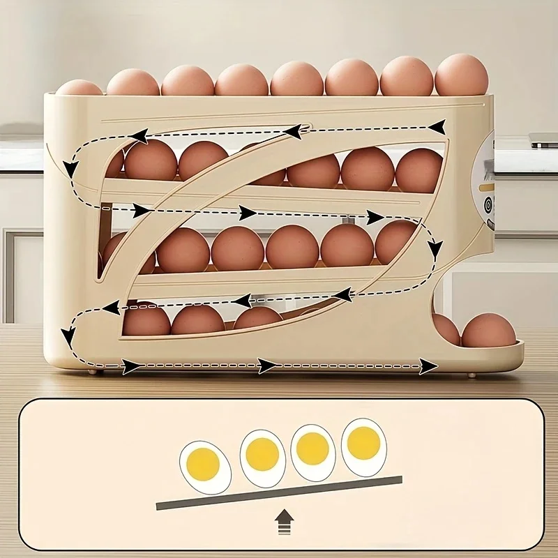 Xxl Food Storage Container - 3 Tier Rolling Egg Storage Box