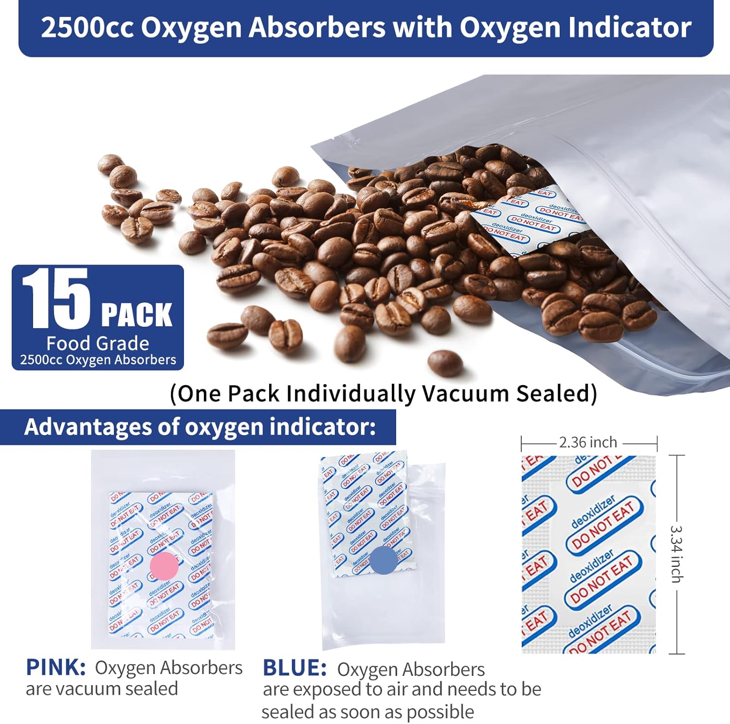 15 Pcs 5 Gallon Mylar Bags wit - Food Storage Oxygen Absorbers incelemesi ve fiyatı