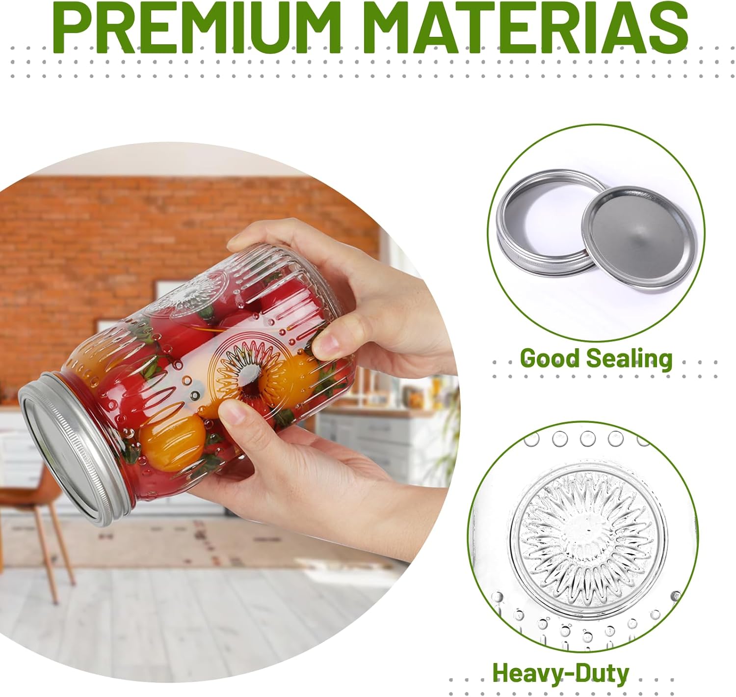 32 oz Wide Mouth Mason Jars wi - Food Storage 4 Quart incelemesi ve fiyatı