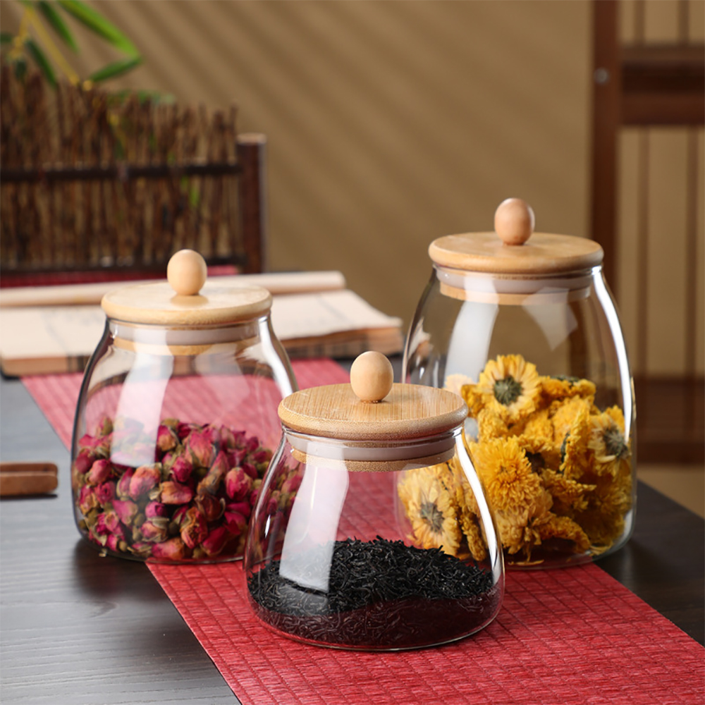Wooden Lid Glass Sealed Jar Fo - Glass Food Storage Xl incelemesi ve fiyatı