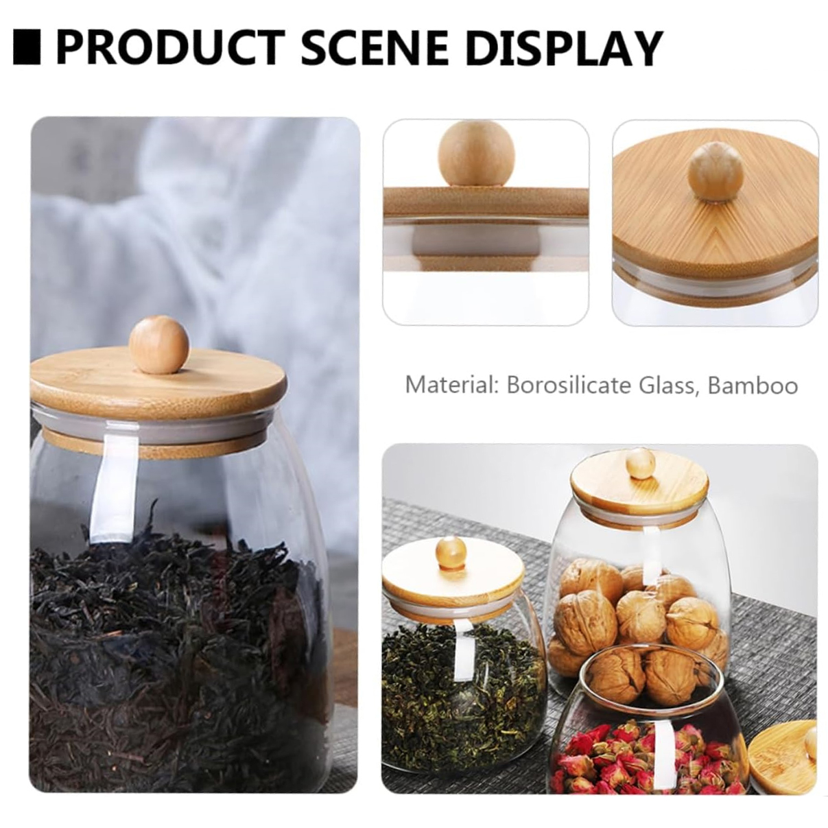 Wooden Lid Glass Sealed Jar Fo - Glass Food Storage Xl incelemesi ve fiyatı