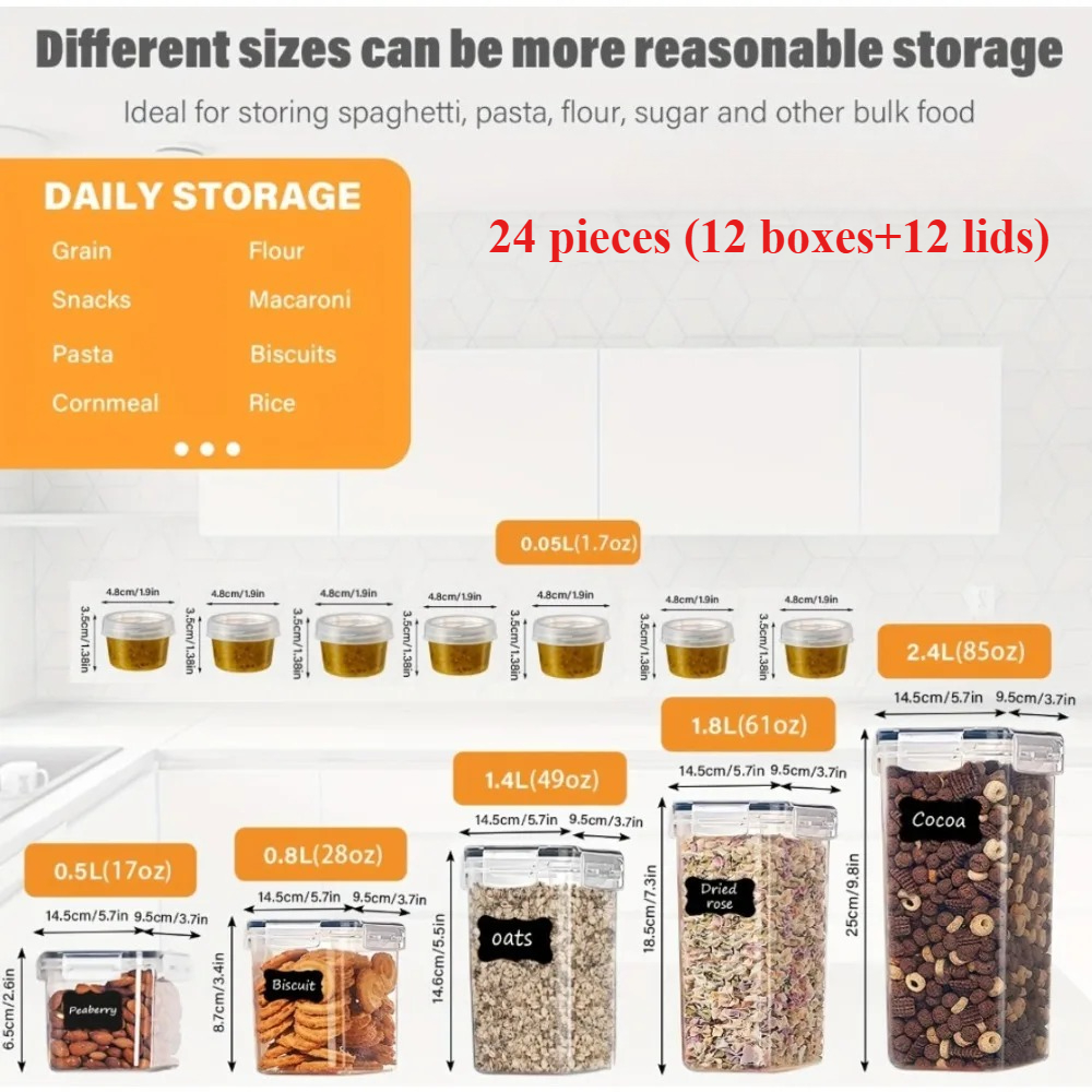 24Pcs Food Storage Containers  - Food Storage Organiser incelemesi ve fiyatı