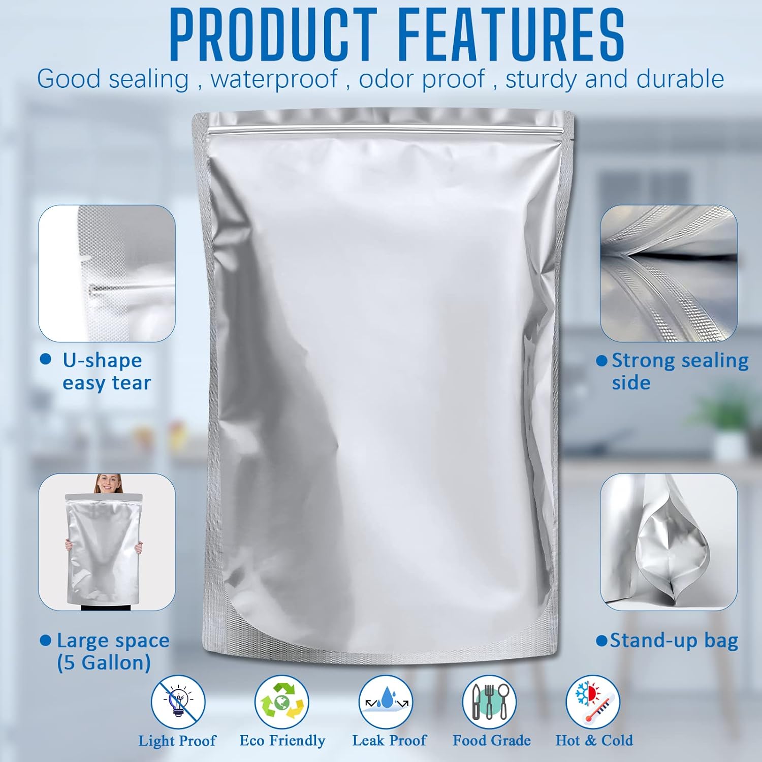 15 Pack 5 Gallon Mylar Bags wi - Food Storage Oxygen Absorbers incelemesi ve fiyatı