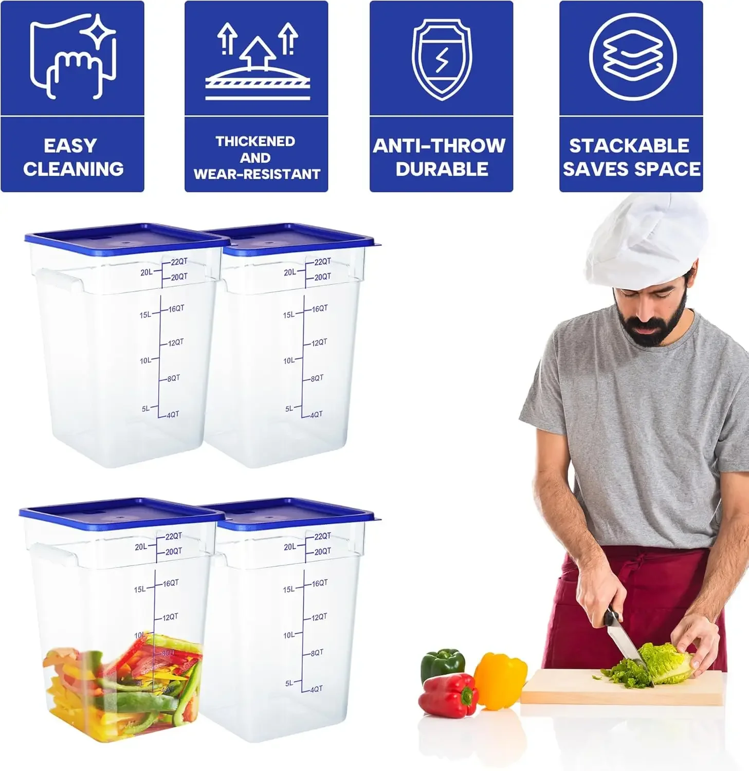 4 Pack Food Storage Containers - Food Storage 4 Quart incelemesi ve fiyatı