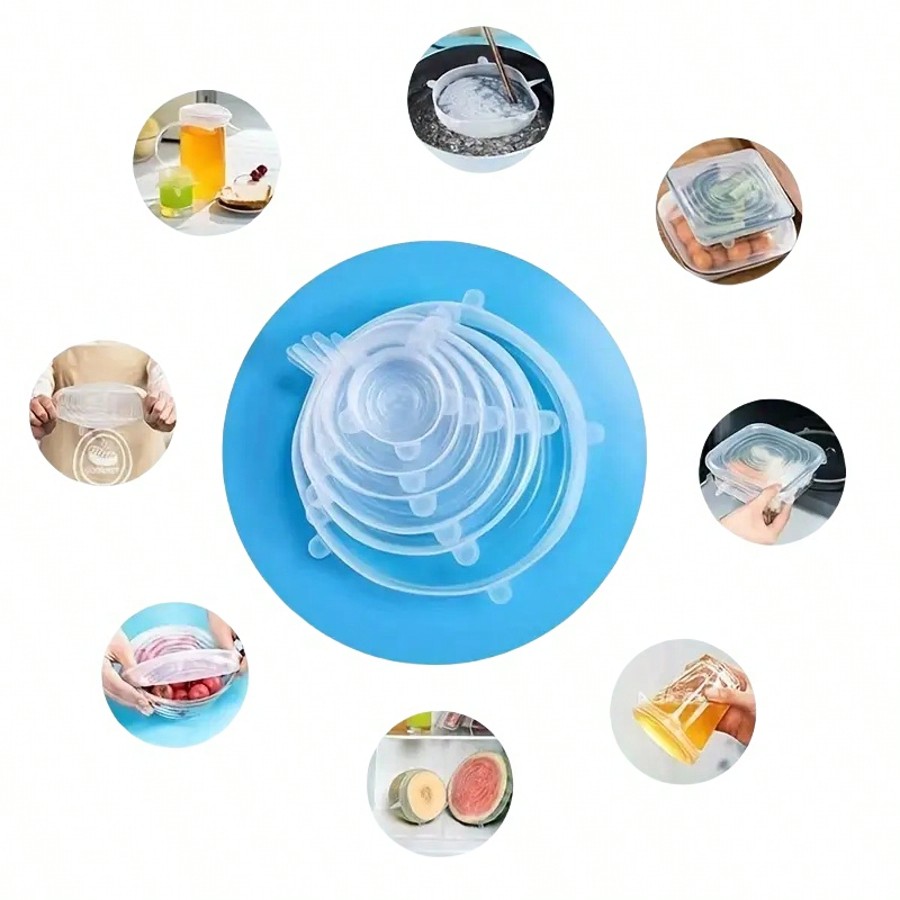 6pcs/Set Silicone Elastic Lids - Food Storage Bowls incelemesi ve fiyatı