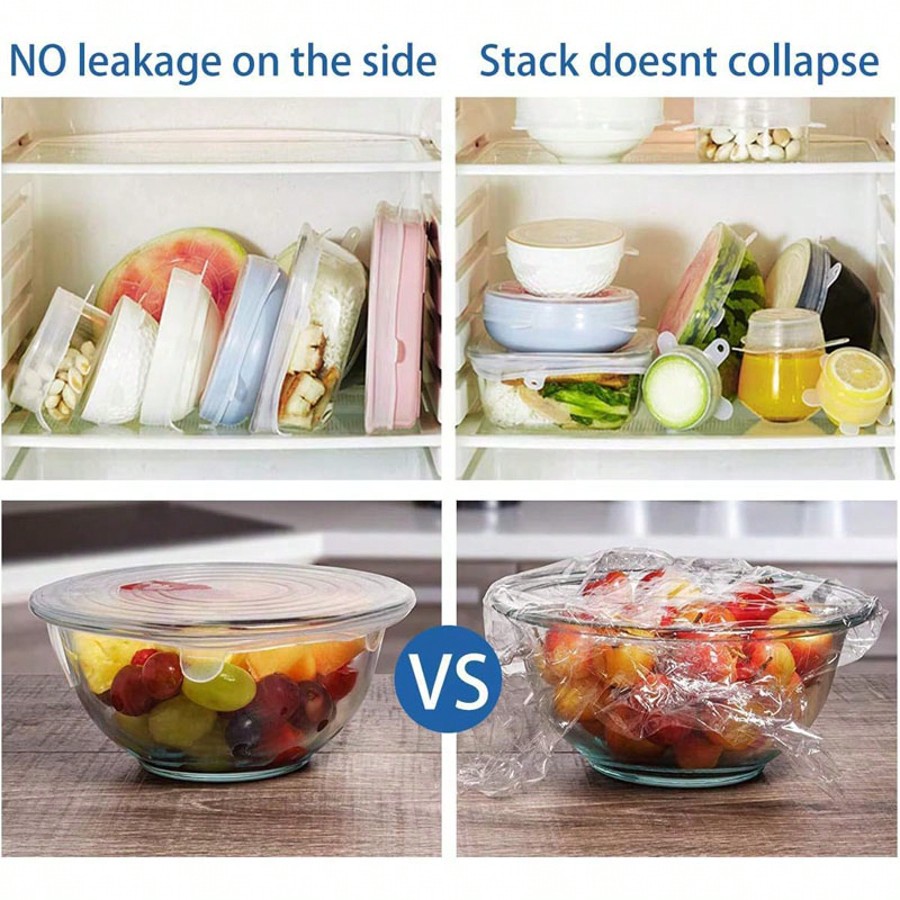 6pcs/Set Silicone Elastic Lids - Food Storage Bowls incelemesi ve fiyatı