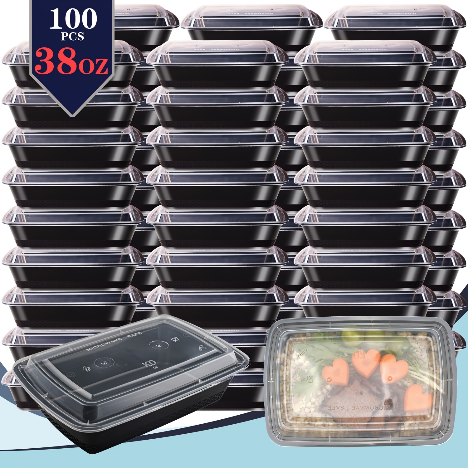 usBlack 100pcs (50 Containers  - Food Storage Usa incelemesi ve fiyatı