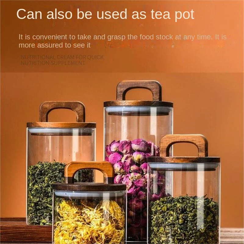 700-2100ml Wood Lid Glass Jar  - Glass Food Storage Xl incelemesi ve fiyatı