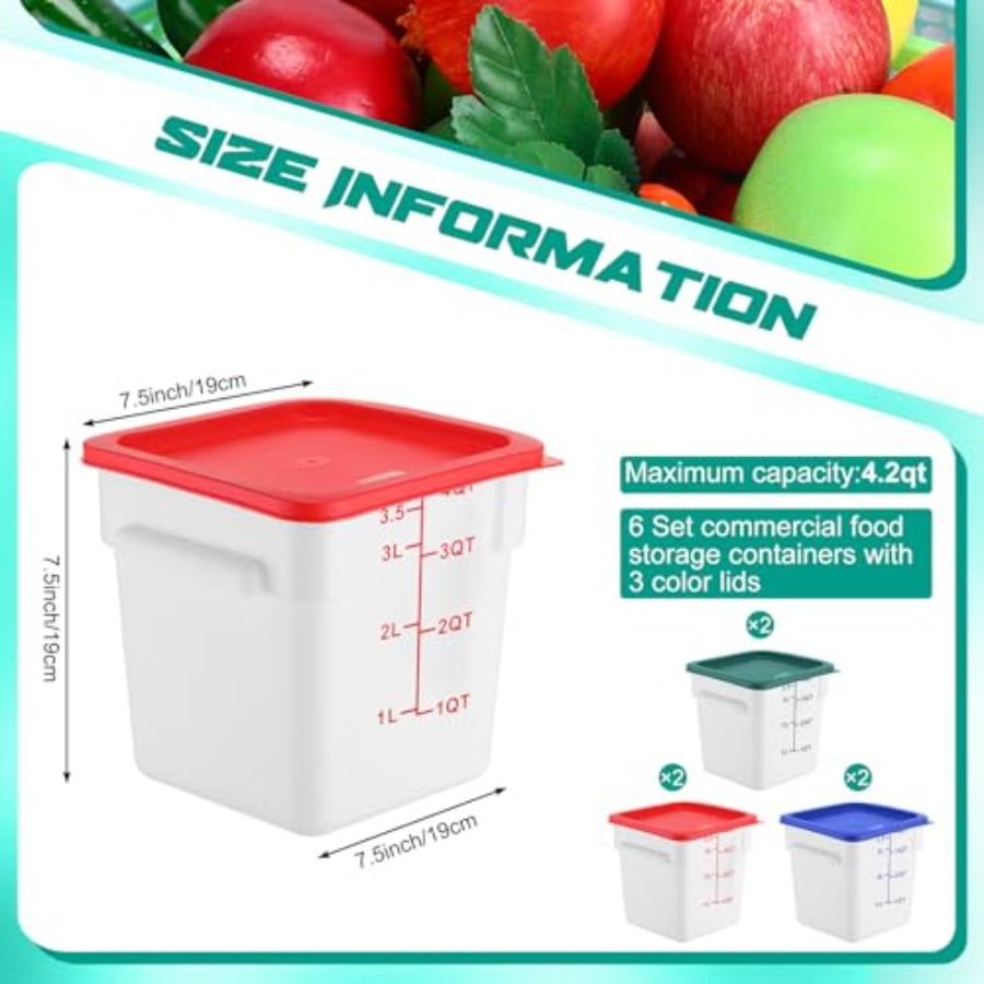 6 Pieces 4 Quart Commercial Fo - Food Storage 4 Quart incelemesi ve fiyatı