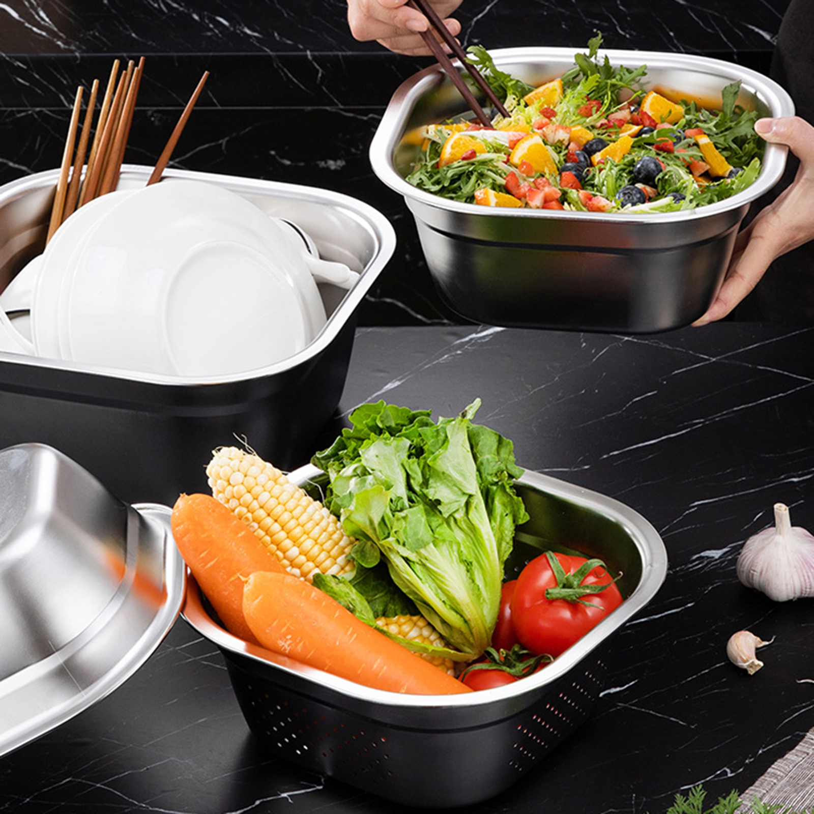 Stainless Steel Square Basin V - Food Storage Bowls incelemesi ve fiyatı
