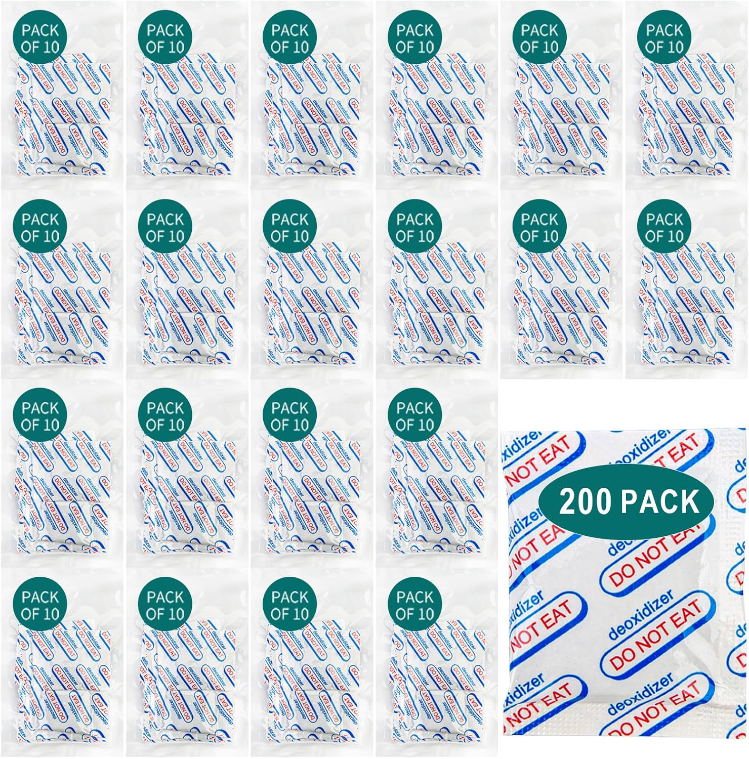 200 Packs 500CC Food Grade Oxy - Food Storage Oxygen Absorbers incelemesi ve fiyatı