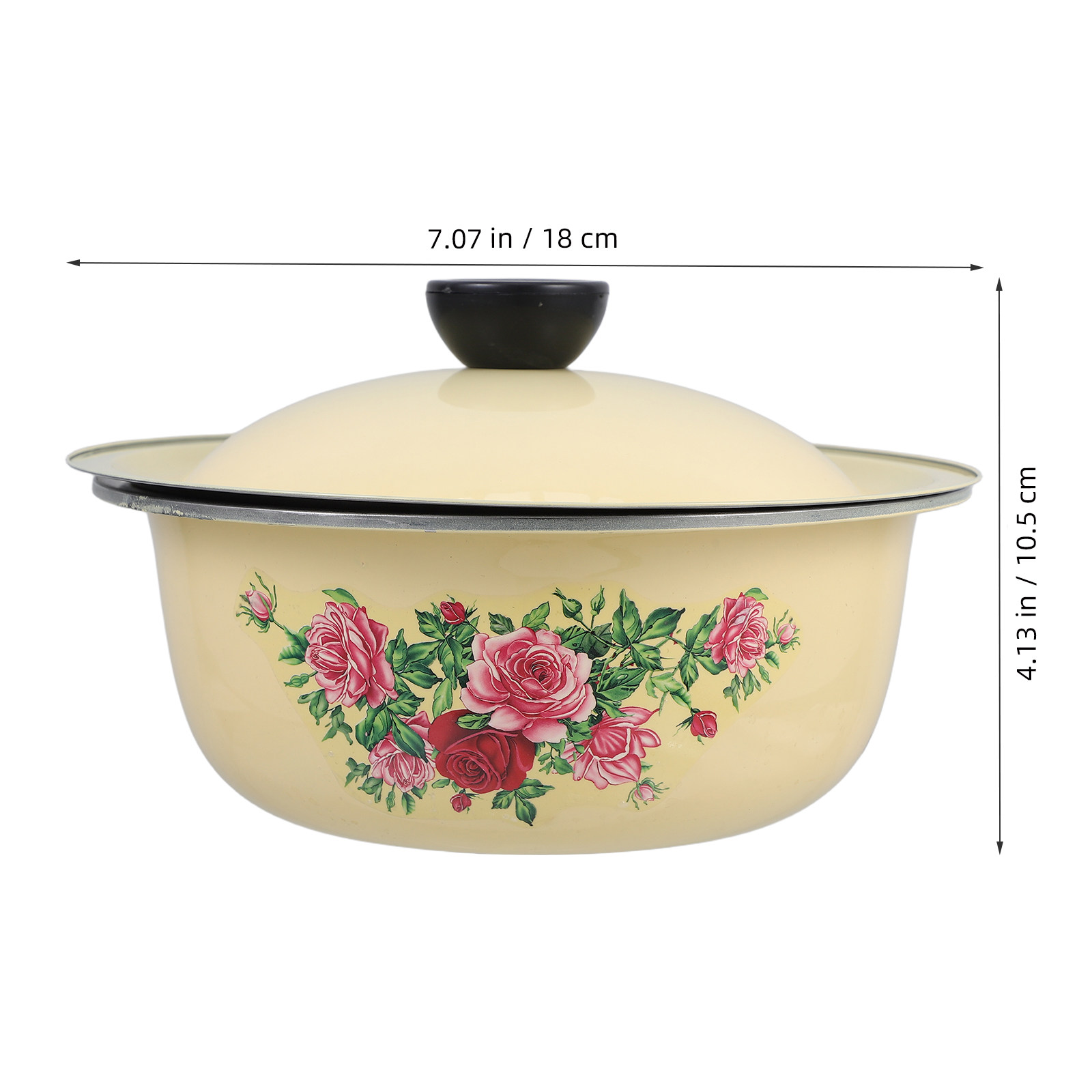 Vintage Enamel Bowl with Lid 1 - Food Storage Bowls incelemesi ve fiyatı