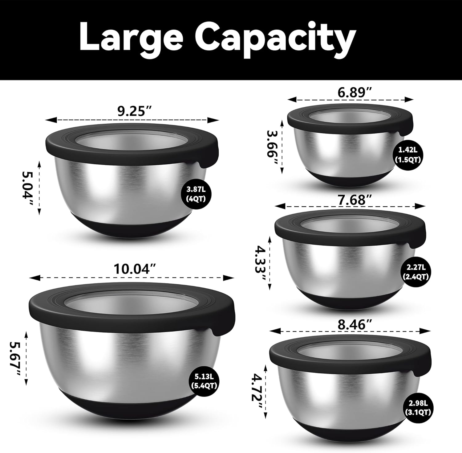 Stainless Steel Mixing Bowls w - Food Storage Bowls incelemesi ve fiyatı